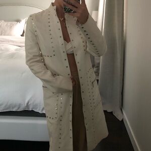 Vintage Celine White leather coat